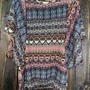 New Directions Multicolor Patterned Blouse